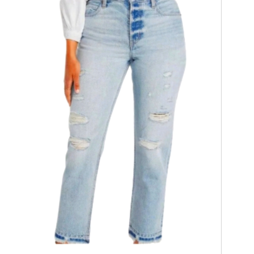 Old Navy High-Rise Straight Slouchy Nessa Distressed Jeans Size 20